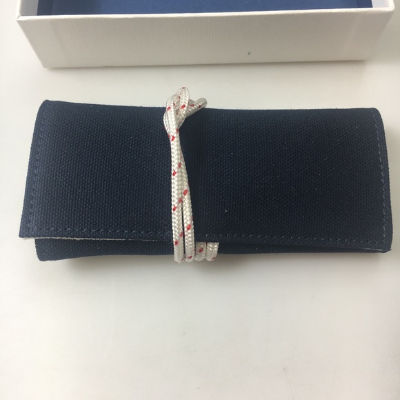 IWC Schaffhausen Knot Cufflinks Set of 3 IWA75073 Fabric Navy Red White - Picture 9 of 10